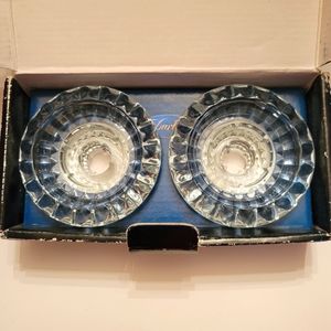 DARBY vintage set of 2 crystal candle holders